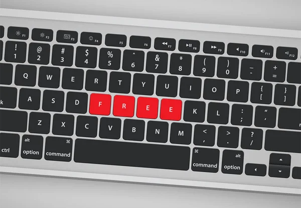 Buchstaben auf der Tastatur bilden ein Wort, Vektorillustration — Stockvektor