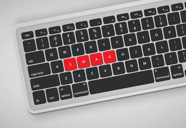 Buchstaben auf der Tastatur bilden ein Wort, Vektorillustration — Stockvektor