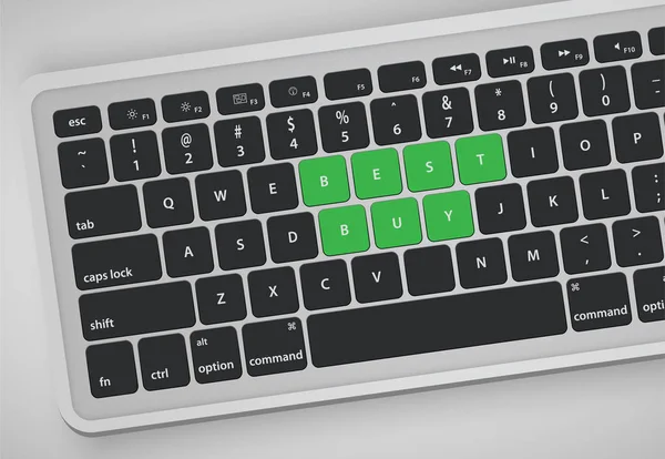 Buchstaben auf der Tastatur bilden ein Wort, Vektorillustration — Stockvektor