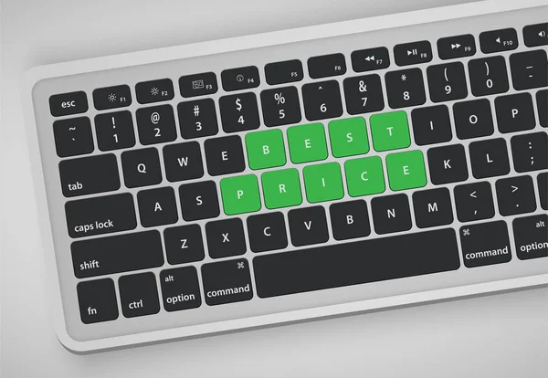 Cartas en el teclado forman una palabra, ilustración vectorial — Vector de stock
