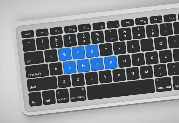 Buchstaben auf der Tastatur bilden ein Wort, Vektorillustration — Stockvektor