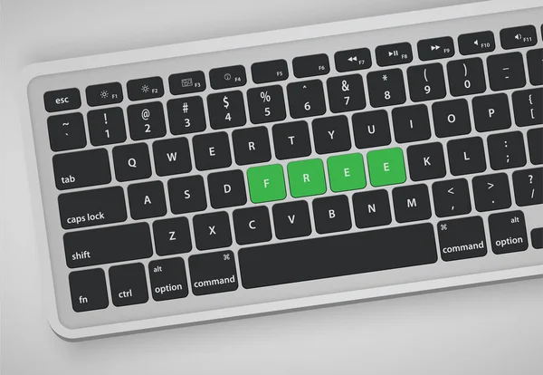 Buchstaben auf der Tastatur bilden ein Wort, Vektorillustration — Stockvektor