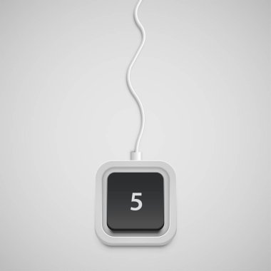 Sadece tek bir karaktere sahip Basitleştirilmiş klavye, vektör