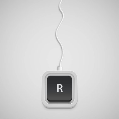 Sadece tek bir karaktere sahip Basitleştirilmiş klavye, vektör