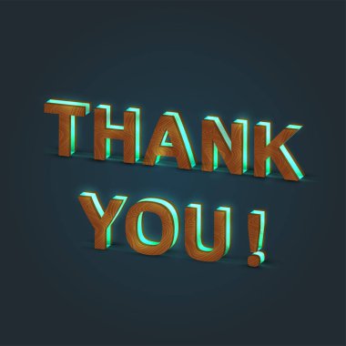 ' Thank You '-ahşap tarafından yapılan bir kelimenin gerçekçi Illustration ve 