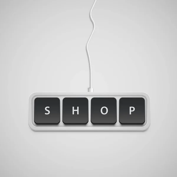 Vereinfachte Tastatur mit nur einem Wort, Vektor — Stockvektor