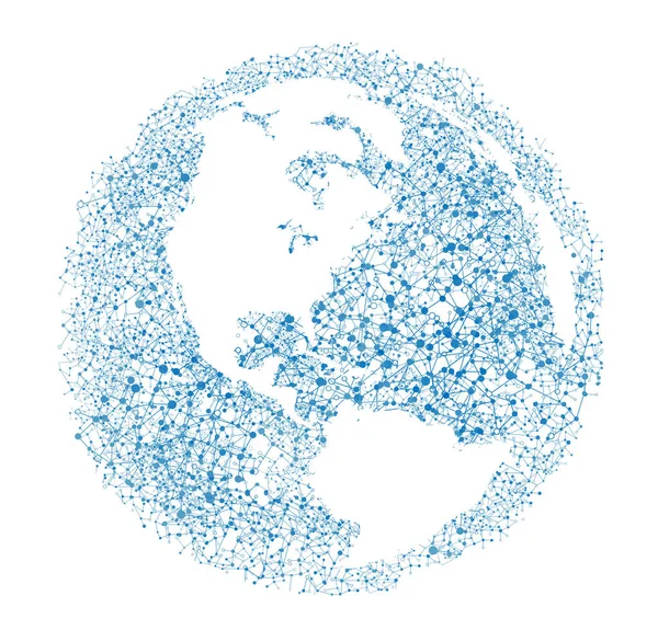 Globe du monde sur fond blanc, illustration vectorielle — Image vectorielle