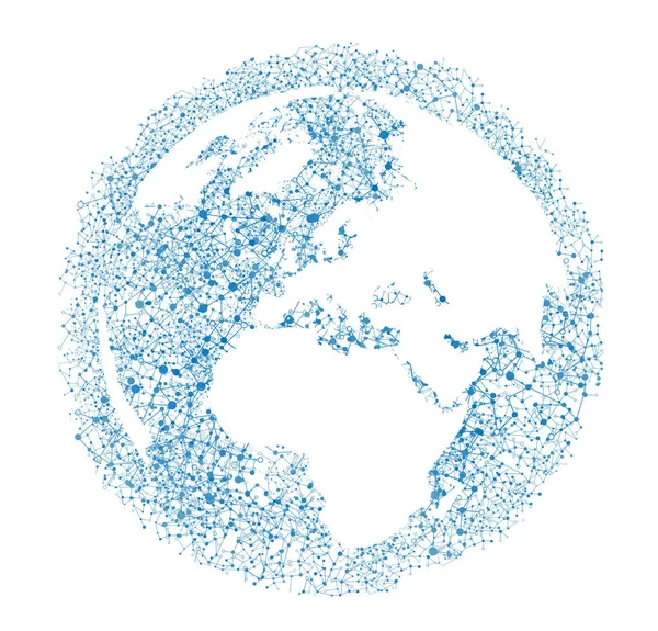 Beyaz bir arka planda dünya küre, vektör illüstrasyon — Stok Vektör