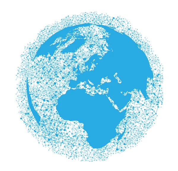 Globo mundial sobre fondo blanco, ilustración vectorial — Vector de stock