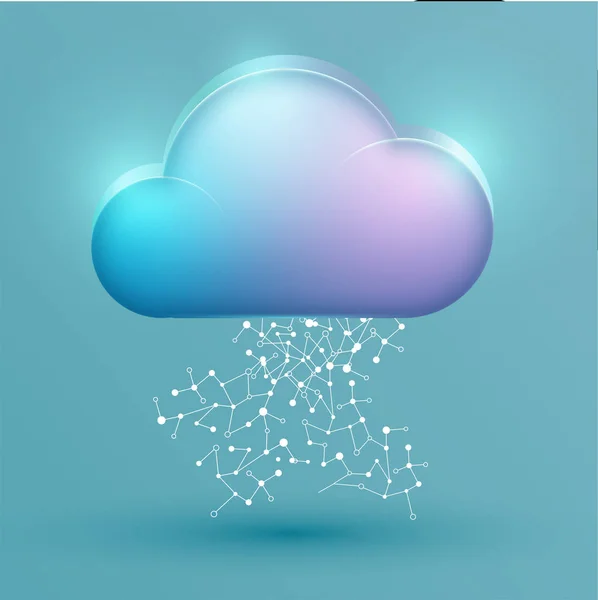 Colorful cloud icon with connections, vector illustration — Stock Vector