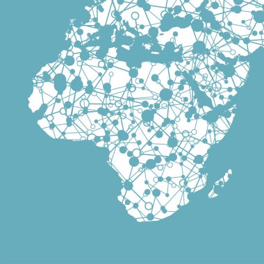 Bağlantılar, vektör Illustration ile noktalı dünya