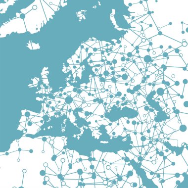 Bağlantılar, vektör Illustration ile noktalı dünya