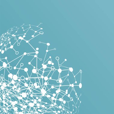 Bağlı noktalar ve çizgiler ile soyut Çokgen arka plan, con