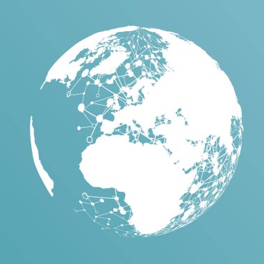 Bağlantılar, vektör Illustration ile noktalı dünya