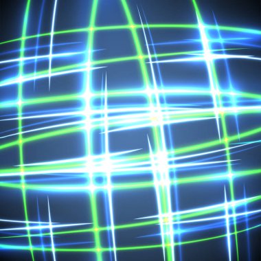 Mavi arka planda Neon bulanık daireler, vektör illüstrasyon.