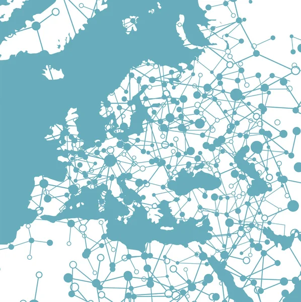 Bağlantılar, vektör Illustration ile noktalı dünya