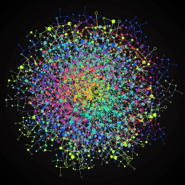 Abstrakter polygonaler Hintergrund mit miteinander verbundenen Punkten und Linien, — Stockvektor