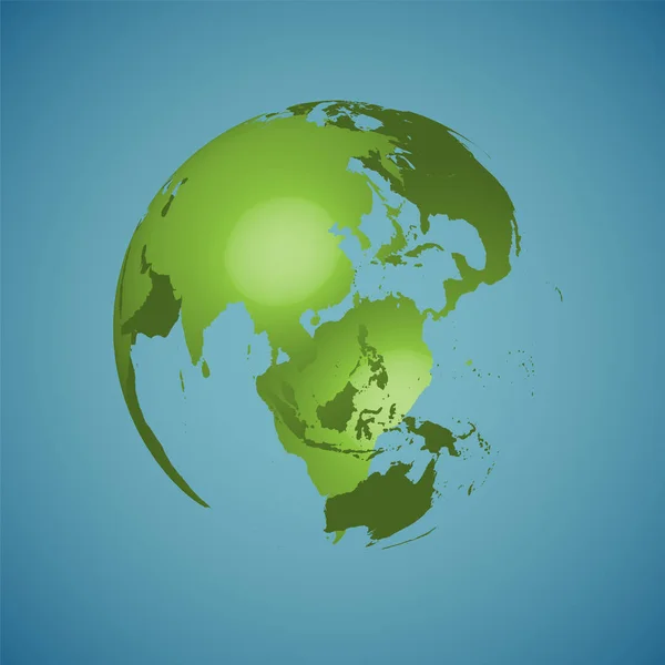 Παγκόσμια υδρόγειο σε μπλε φόντο, απεικόνιση διανυσματικών φορέων — Διανυσματικό Αρχείο