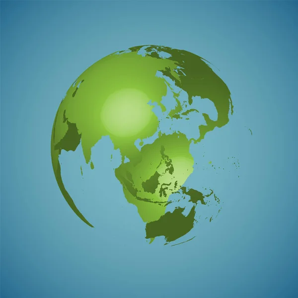 World Globe op een blauwe achtergrond, vector illustratie — Stockvector