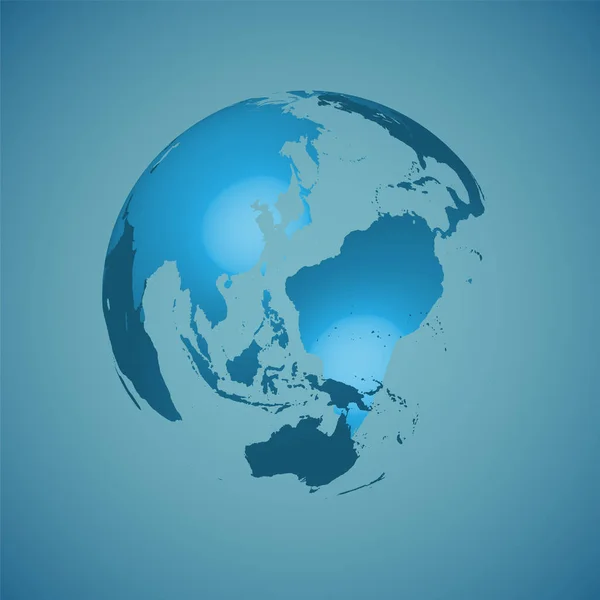 Мировой шар на синем фоне, векторная иллюстрация — стоковый вектор