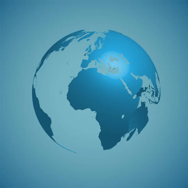 World Globe op een blauwe achtergrond, vector illustratie — Stockvector