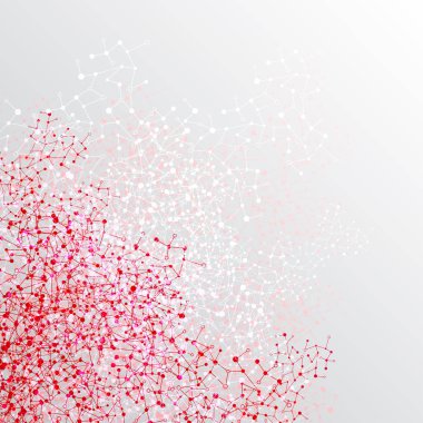 Bağlı noktalar ve l ile soyut Çokgen renkli arka plan