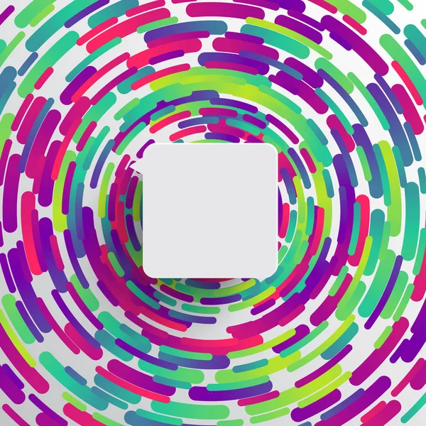 Afgeronde vorm met schaduw en kleurrijke cirkel achtergrond — Stockvector