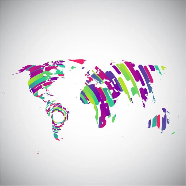 Абстрактная карта мира с цветными кругами для рекламы, вектор — стоковый вектор