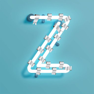 Neon yazı tipi Noel dekorasyon çam ile bir fontset vektör 