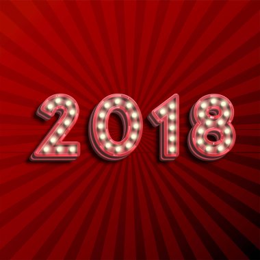 ' 18 3d metin parlayan, kesimine vektör hasta ile yeni yıl için