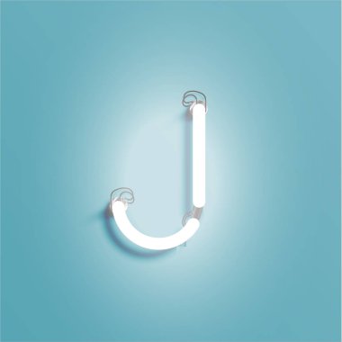 Gerçekçi neon karakter dan bir yazı tipi, vektör çizim