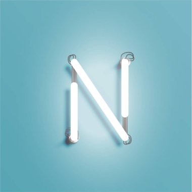 Gerçekçi neon karakter dan bir yazı tipi, vektör çizim