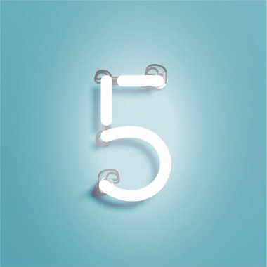 Gerçekçi neon karakter dan bir yazı tipi, vektör çizim