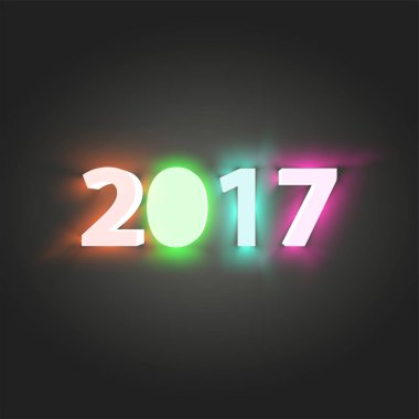 Neon işareti, vektör çizim parlayan 2017