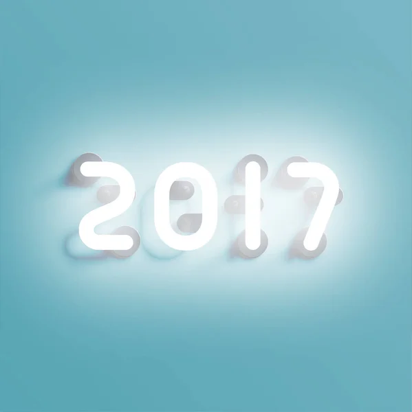 2017 Neon świecące znak, ilustracji wektorowych — Wektor stockowy