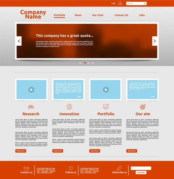 Moderne Website-Vorlage für Unternehmen, Vektorillustration — Stockvektor