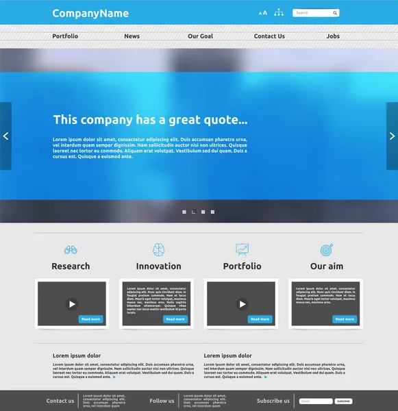 Modèle de site Web moderne pour les entreprises, illustration vectorielle — Image vectorielle