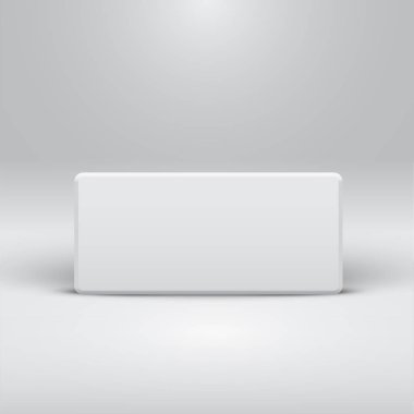 Beyaz Web siteleri veya ürünler için şablon, gerçekçi vektör illüstrasyon