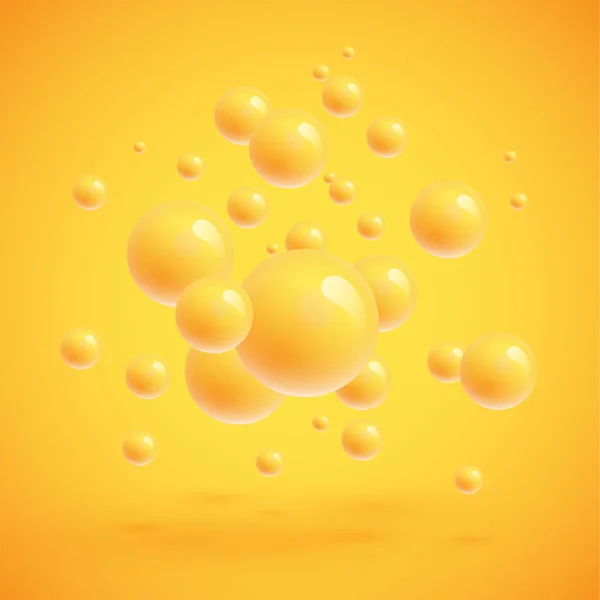 Colorful spheres floating, realistic vector illustration — Stock Vector