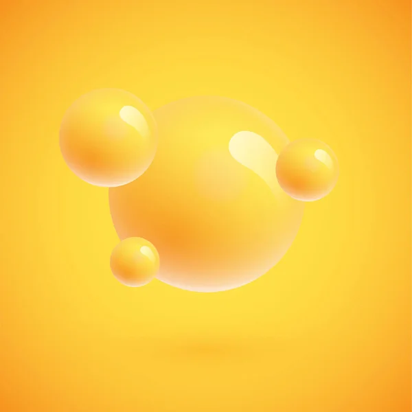Colorful spheres floating, realistic vector illustration — Stock Vector