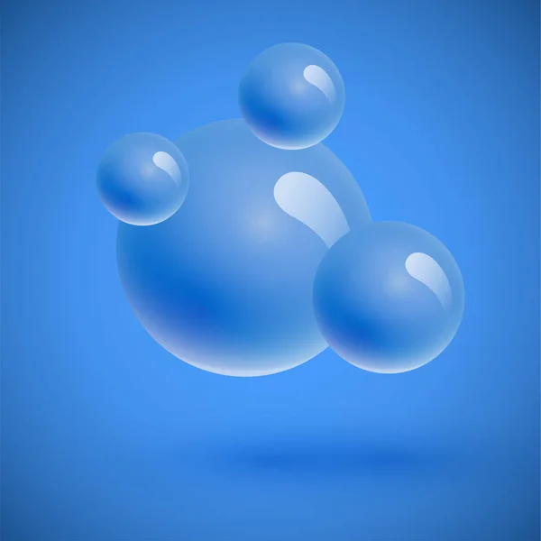 Цветные сферы плавающая, реалистичная векторная иллюстрация — стоковый вектор