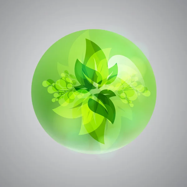 Shiny green bubble, vector illustration — Stock Vector