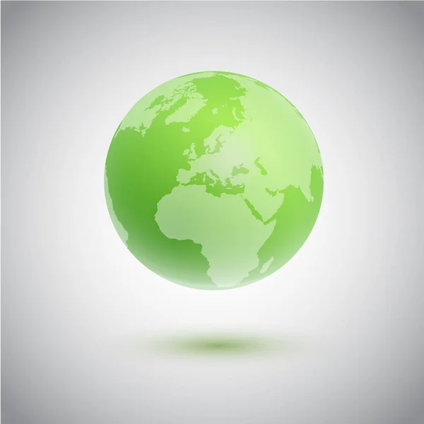 Green globe, vector illustration — Stock Vector