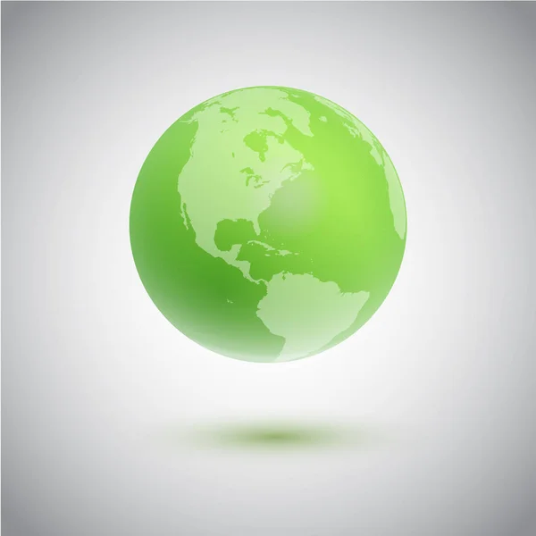 Green globe, vector illustration — Stock Vector