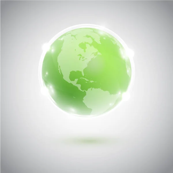 Globe vert, illustration vectorielle — Image vectorielle