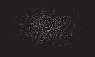 Bağlı noktalar ve l ile soyut Çokgen renkli arka plan