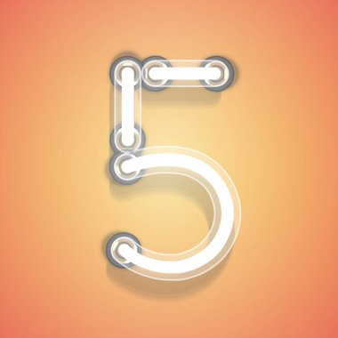 Bir dizi gerçekçi Neon, vektör illüstrasyon