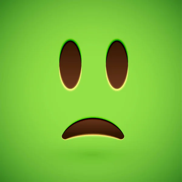 Зелений реалістичний емоційне обличчя смайлик, Векторні ілюстрації — стоковий вектор