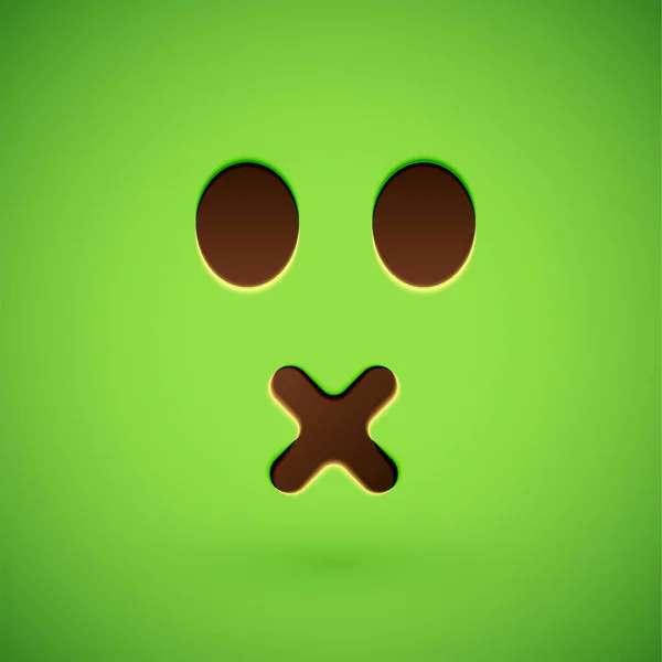 Zelený realistický emotikon, vektorový obrázek — Stockový vektor