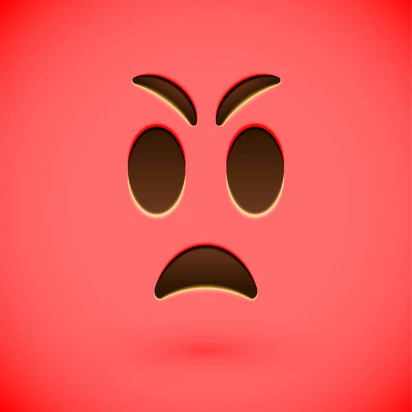 Rotes realistisches Emoticon Smiley Gesicht, Vektorillustration — Stockvektor